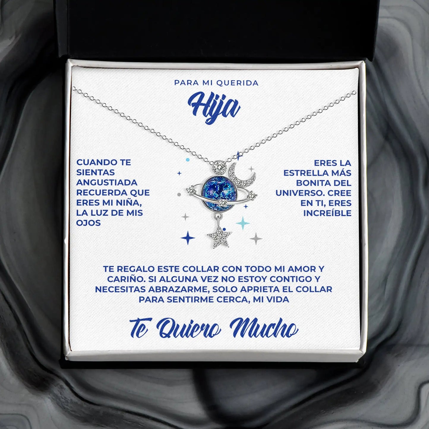 Para Mi Hija - Collar "Universo, Luna y Estrellas"
