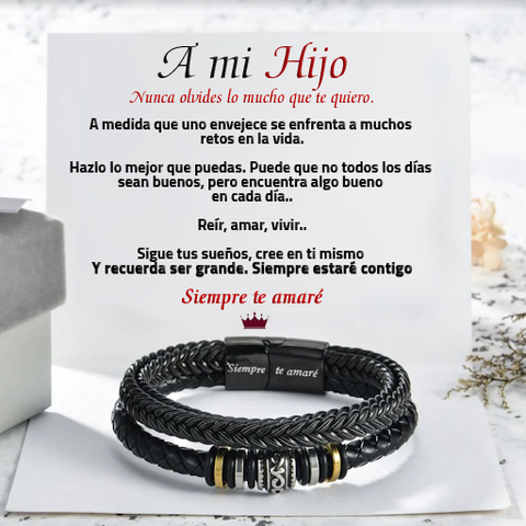 Pulseira de Duas Fileiras "Amo-te, Meu Filho"