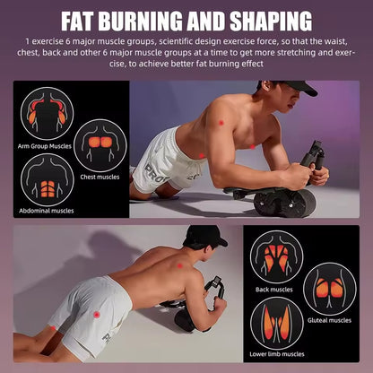 Rodillo Abdominal 2 en 1 con Rebote Automático